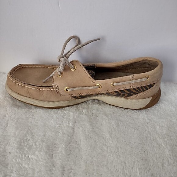 Sperry Top-Sider Leather Upper Boat Shoes Loafers With Zebra Print Size 6.5 M - Picture 6 of 16